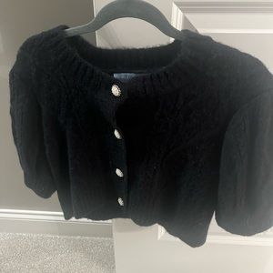 Hill house short sleeve cardigan with jeweled buttons